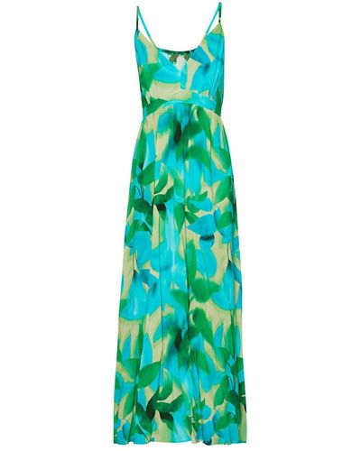 Liu Jo Langes kleid mit blätterdruck - Grün