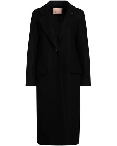 Twin Set Coat Wool, Polyamide, Polyester, Viscose - Black