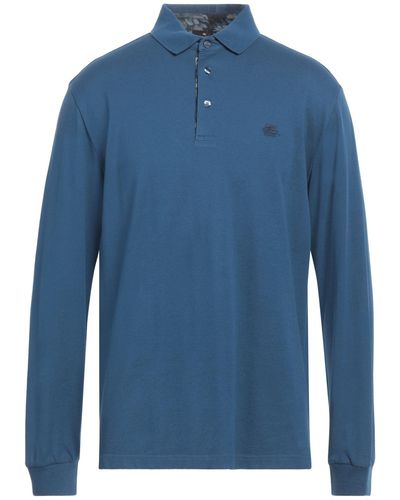 Etro Deep Jade Polo Shirt Cotton - Blue