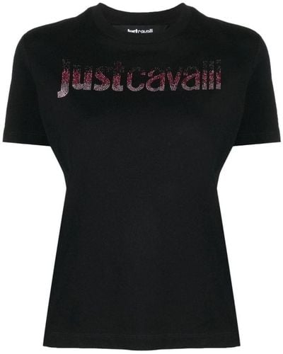 Just Cavalli Camiseta con apliques de strass - Negro