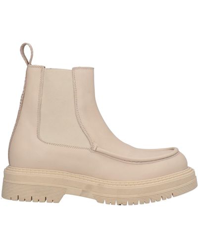 MICH SIMON Ivory Ankle Boots Soft Leather - Natural