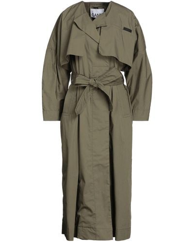 Ganni Overcoat & Trench Coat - Green