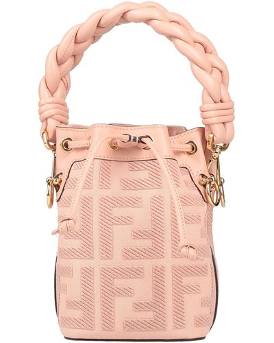 Fendi Handbag Textile Fibers, Leather - Pink