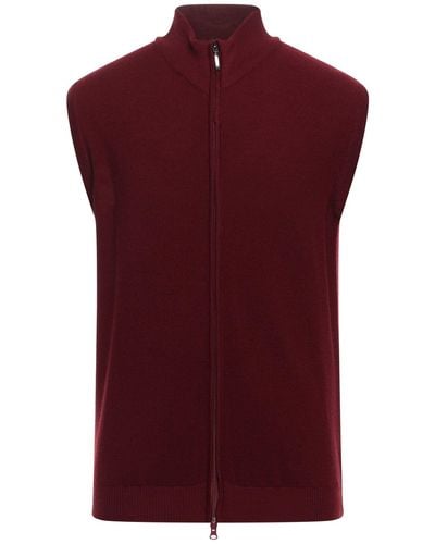 Tsd12 Burgundy Cardigan Merino Wool, Acrylic - Red