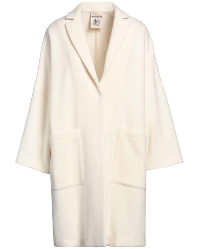 Semicouture Ivory Coat Virgin Wool, Polyamide - White