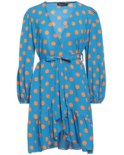 VANESSA SCOTT Azure Mini Dress Rayon, Nylon - Blue