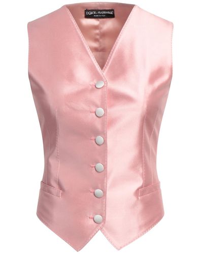 Dolce & Gabbana Tailored Vest Silk, Elastane - Pink