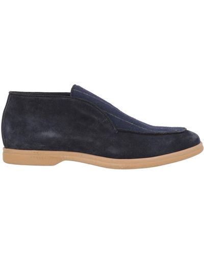 Eleventy Midnight Ankle Boots Soft Leather, Textile Fibers - Blue