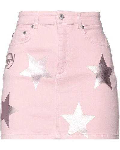 Chiara Ferragni Denim Skirt - Pink