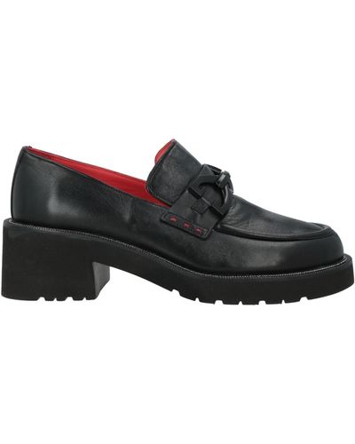 Pas De Rouge Loafers Leather - Black
