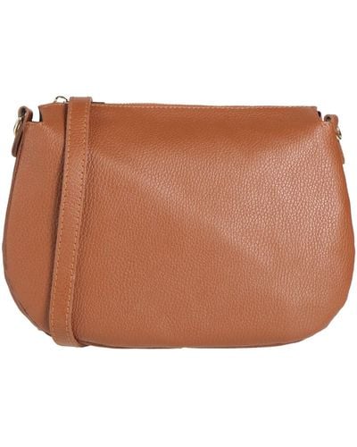 Laura Di Maggio Tan Cross-Body Bag Leather - Brown