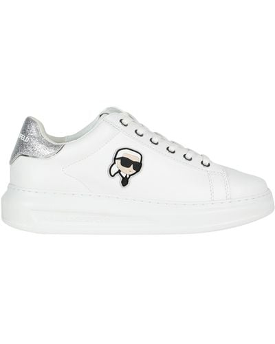 Karl Lagerfeld Sneakers in pelle con dettagli glitter - Bianco