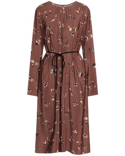 Alysi Midi Dress Silk - Brown