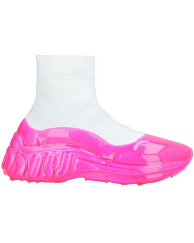 Miu Miu Ankle Boots Textile Fibers - Pink