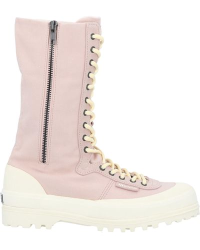 PAURA x SUPERGA Ankle Boots Cotton, Soft Leather - Pink