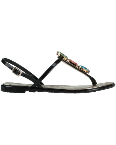 Loriblu Toe Strap Sandals - Black