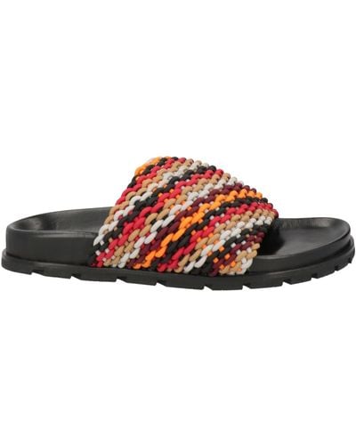 Dries Van Noten Sandals Textile Fibers - Black