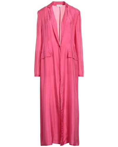 Dries Van Noten Fuchsia Overcoat & Trench Coat Silk - Pink