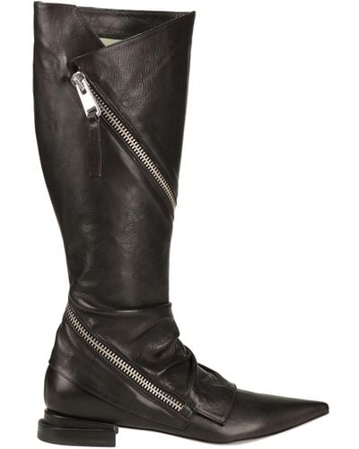 Malloni Boot Soft Leather - Black