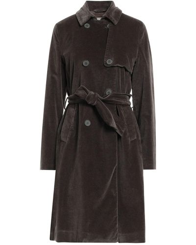 Kiltie Steel Overcoat & Trench Coat Cotton, Viscose, Elastane - Black