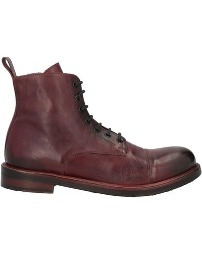 JP/DAVID Burgundy Ankle Boots Leather - Purple