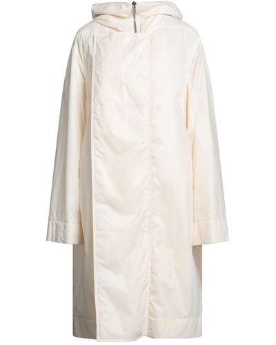 Rick Owens Cream Overcoat & Trench Coat Cotton - White