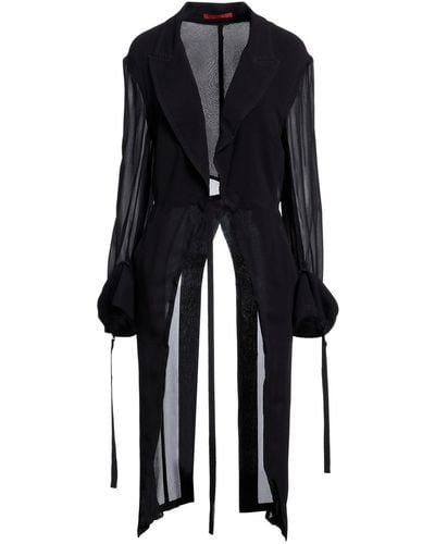 Y's Yohji Yamamoto Overcoat & Trench Coat Silk - Black