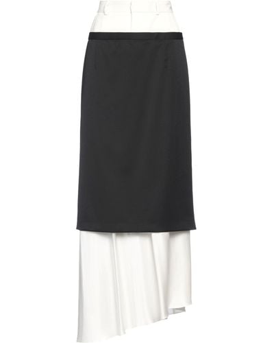 MM6 by Maison Martin Margiela Ivory Maxi Skirt Polyester, Virgin Wool, Elastane, Viscose - Black