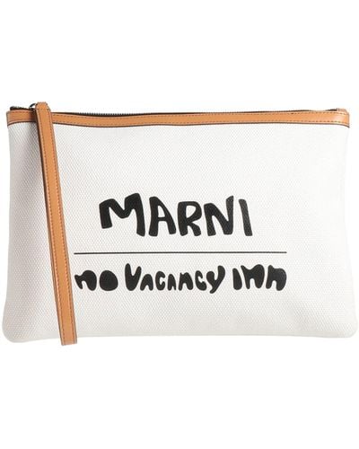 Marni Handbag Textile Fibers, Leather - White