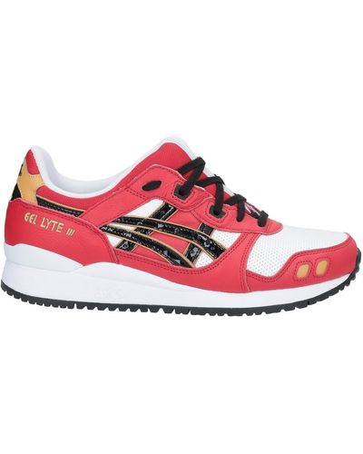 mens red asics trainers