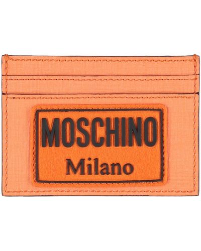 Moschino Document Holder Soft Leather - Orange