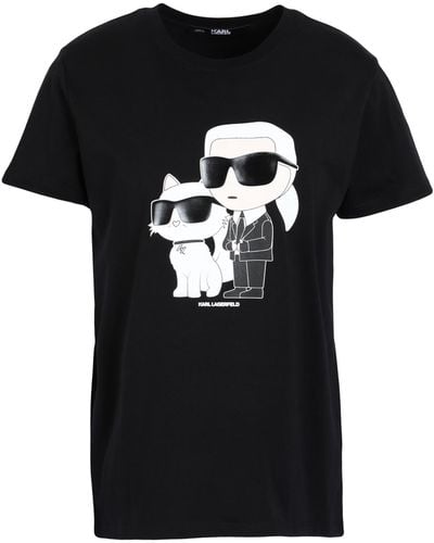 Karl Lagerfeld T-shirt Karl Ikonik Karl Et Choupette - Noir
