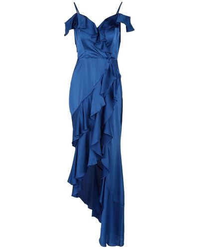Forever Unique Midi Dress Polyester - Blue