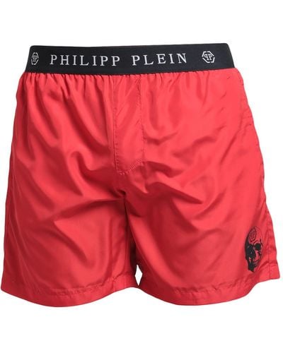 Philipp Plein Short de bain - Rouge