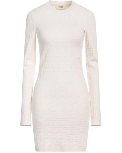 Fendi Mini Dress Viscose, Polyamide, Elastane - White