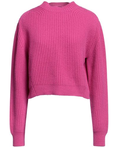 ANDAMANE Fuchsia Turtleneck Virgin Wool, Cashmere - Pink