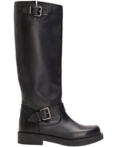 8 by YOOX Knee Boots in Black | Lyst UK