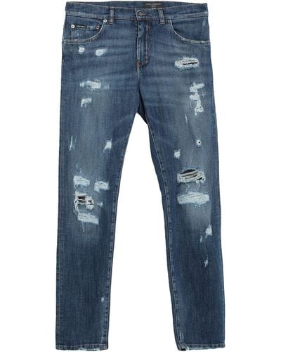 Dolce & Gabbana Jeans Cotton, Elastane, Cow Leather - Blue