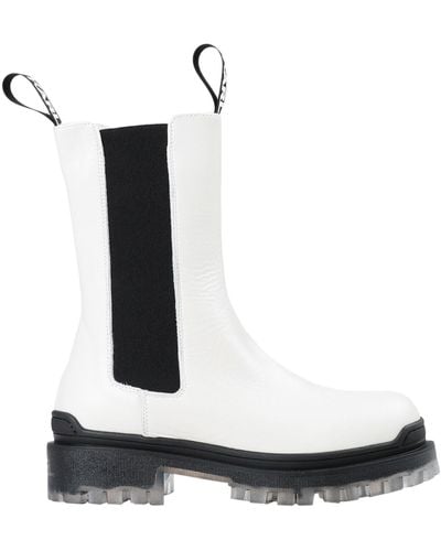 Karl Lagerfeld Biker Ii Long Gore Boot Ankle Boots Calfskin - White