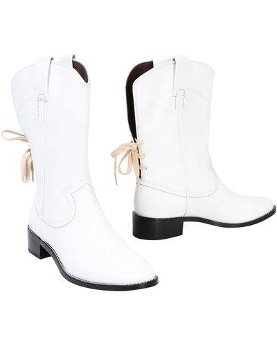 See By Chloé Western Leather Boots - White