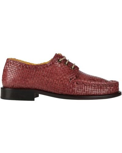 Marni Brick Lace-Up Shoes Leather - Red
