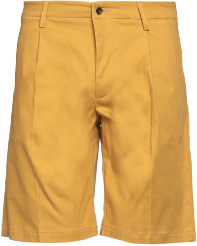 Daniele Alessandrini Mustard Shorts & Bermuda Shorts Cotton, Elastane - Yellow