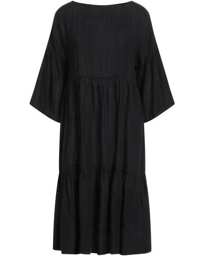 120% Lino Midi Dress - Black
