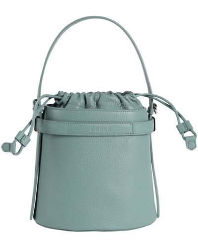 Furla Giove Mini Bucket Bag -- Sage Shoulder Bag Leather - Blue