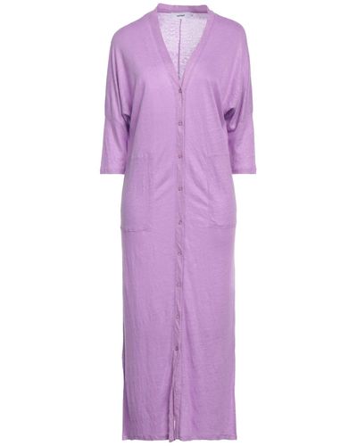 Not Shy Light Midi Dress Linen - Purple