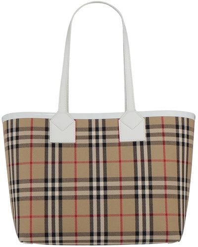 Burberry Handbag Cotton, Calfskin - White