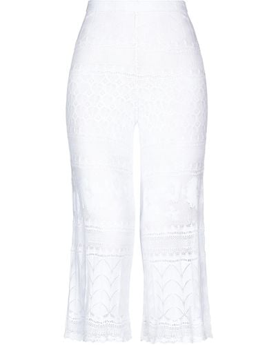 VIKI-AND Cropped Trousers - White