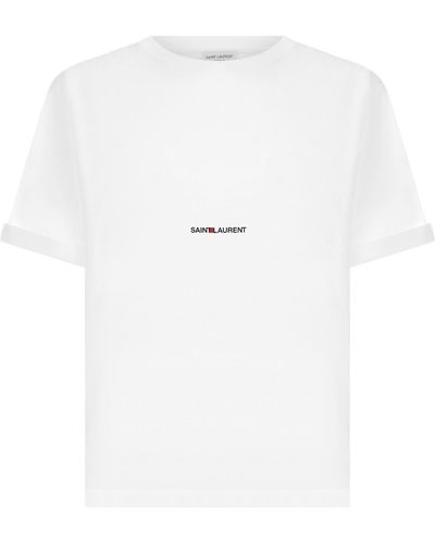 Saint Laurent Camiseta con logo estampado - Blanco