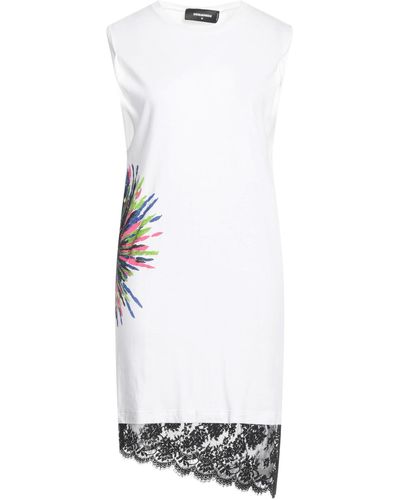 DSquared² Mini Dress Cotton, Linen, Polyamide - White