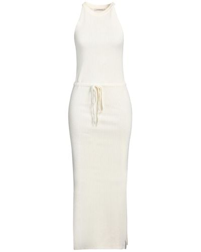 hinnominate Ivory Maxi Dress Viscose, Polyester, Polyamide - White